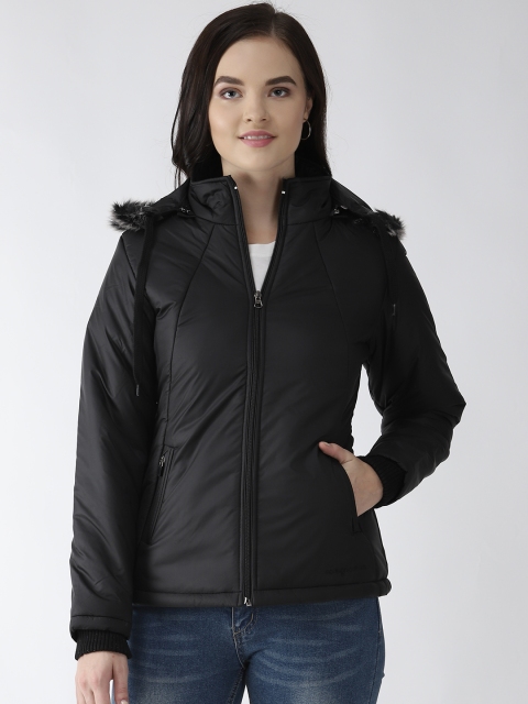 

Foreign Culture By Fort Collins Women Black Solid Hooded Parka Jacket