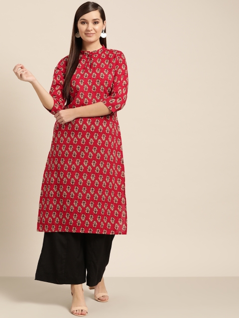 

Sangria Women Red & Black Kurta with Palazzos