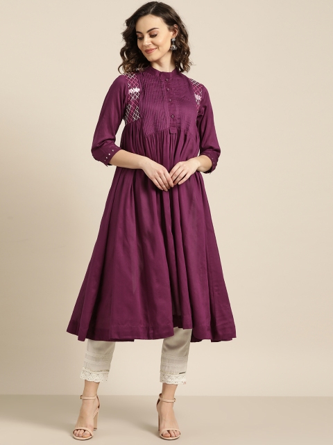 

Sangria Women Purple Yoke Design Anarkali Kurta