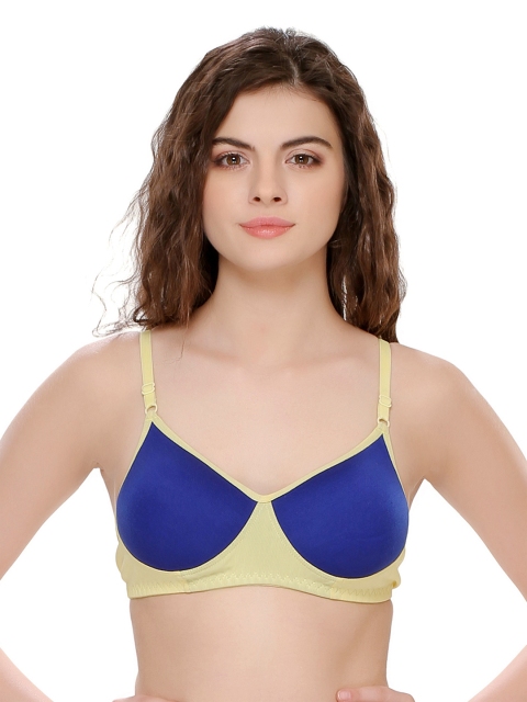 

Clovia Blue & Yellow Padded T-shirt Bra BR0300P0840D