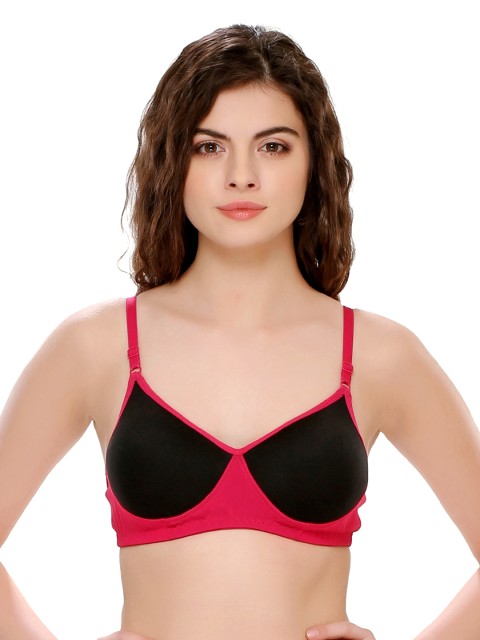 

Clovia Black & Pink Padded T-shirt Bra BR0300P1340D