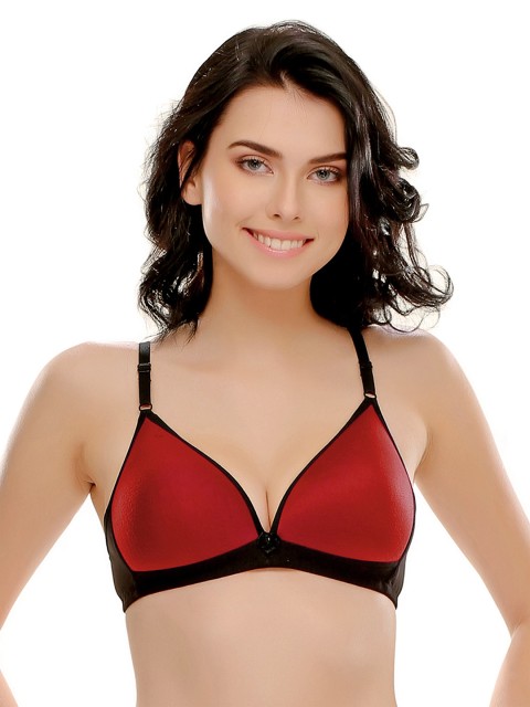 

Clovia Black & Red Padded T-shirt Bra BR0351P0440D