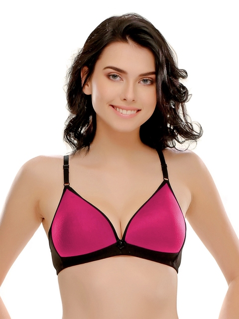 

Clovia Black & Pink Padded T-shirt Bra BR0351P1440D