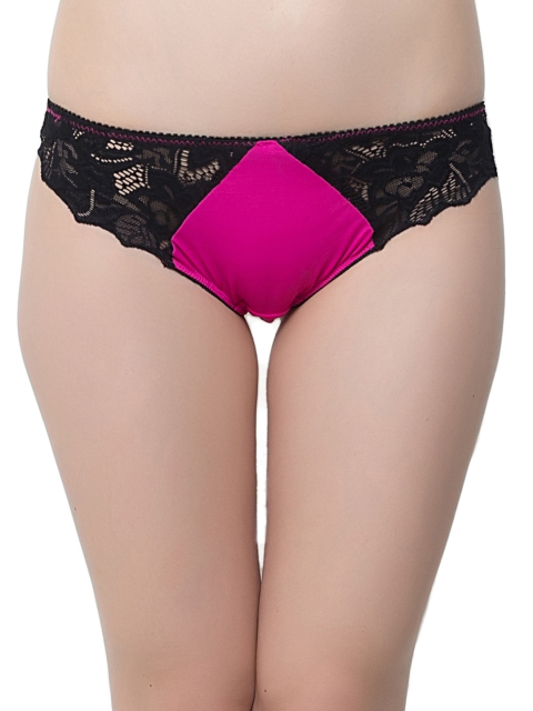 

Clovia Pink Lace Bikini Briefs PN0402P14