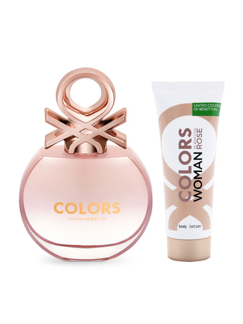 

United Colors of Benetton Woman Rose EDT & Body Lotion Set 155 ml, Pink