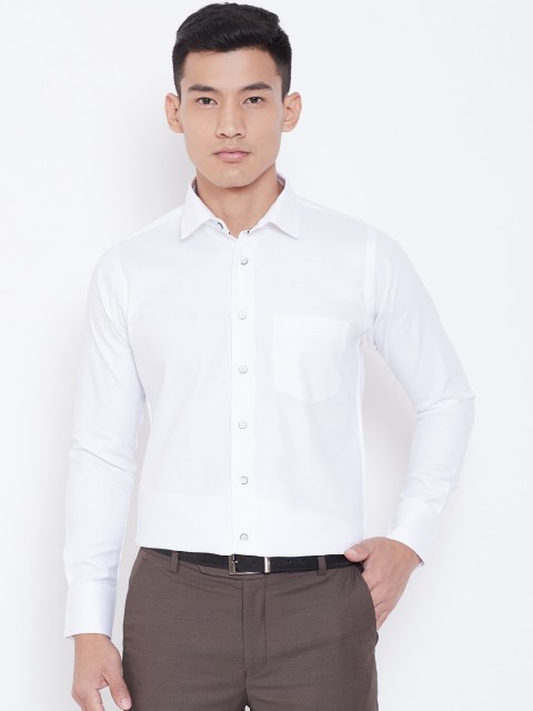 

Shaftesbury London Men White Smart Slim Fit Solid Formal Shirt