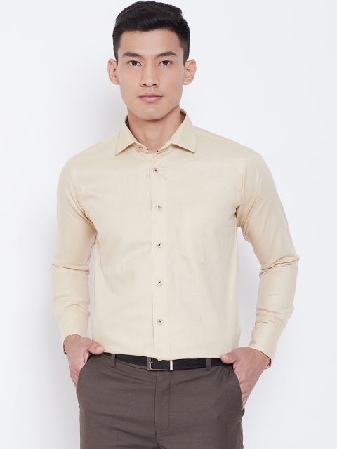 

Shaftesbury London Men Beige Smart Slim Fit Solid Formal Shirt
