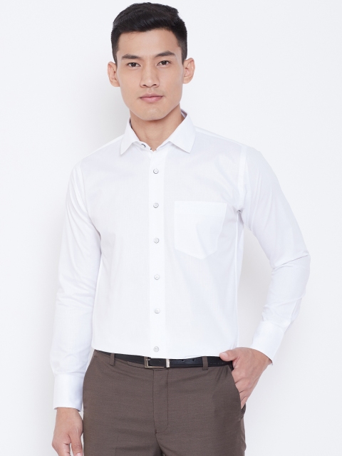 

Shaftesbury London Men White Smart Slim Fit Self-Checked Formal Shirt