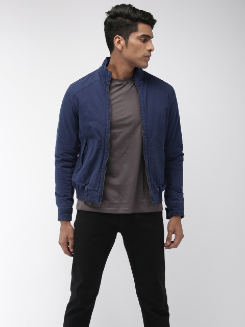 

Flying Machine Men Blue Solid Jacket