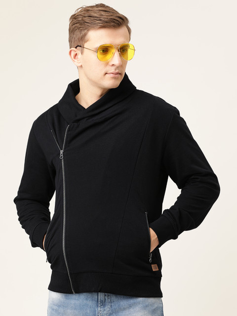 

Flying Machine Men Black Solid Sweatshirt