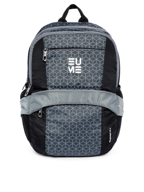 

EUME Unisex Grey & Black Graphic Backpack