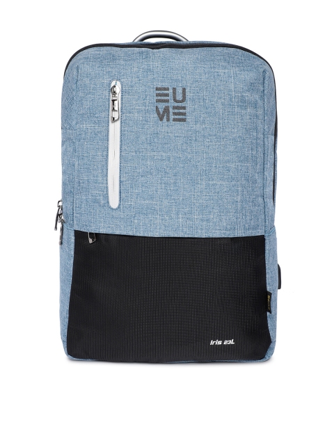 

EUME Unisex Blue Colourblocked Backpack
