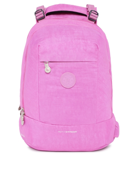 

EUME Unisex Pink Solid Laptop Backpack