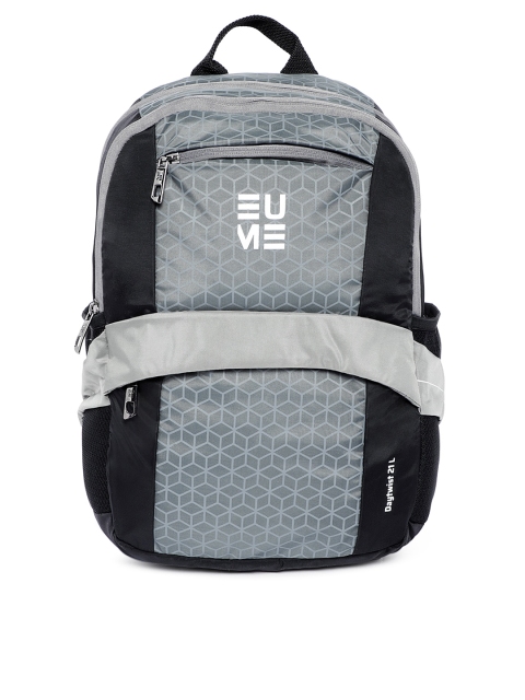 

EUME Unisex Grey & Black Graphic Backpack
