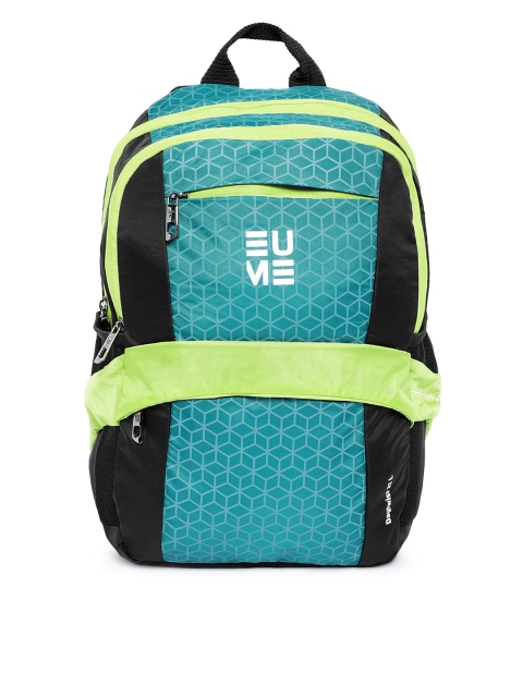 

EUME Unisex Green & Blue Graphic Backpack