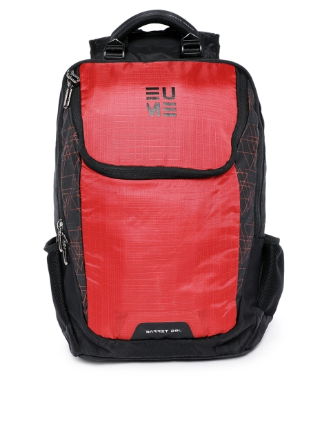 

EUME Unisex Red & Black Solid Backpack