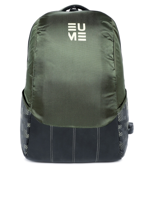 

EUME Unisex Green Solid Laptop Backpack