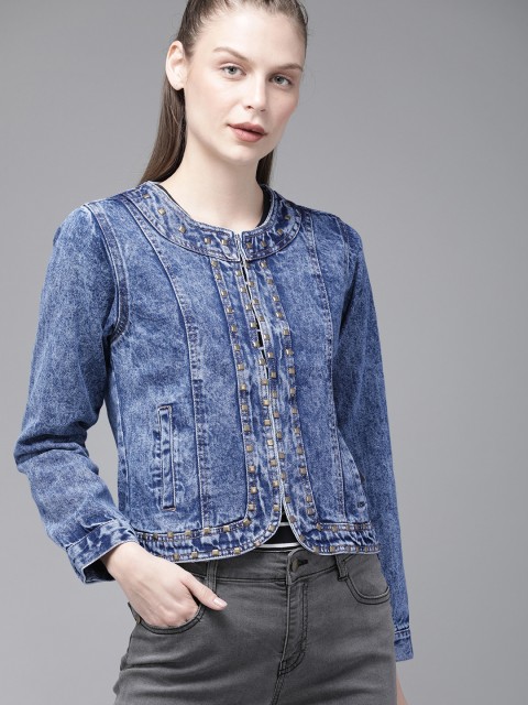 

Roadster Women Blue Washed Denim Jacket