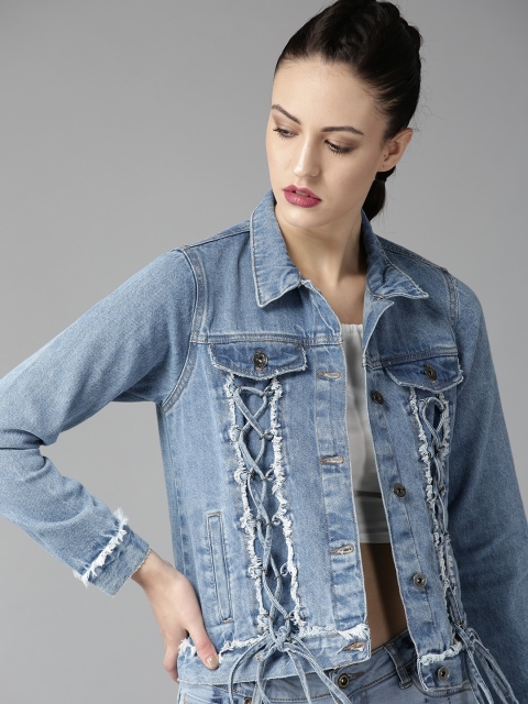 

Roadster Women Blue Solid Denim Jacket