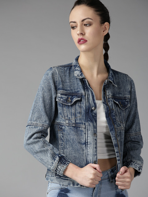 

Roadster Women Blue Solid Denim Jacket