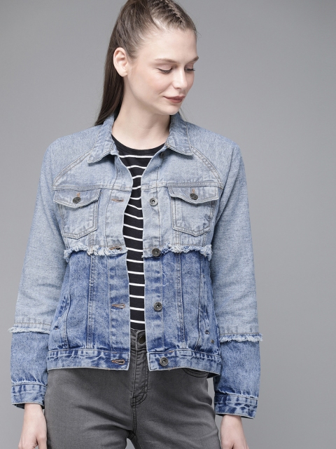 

Roadster Women Blue Washed Denim Jacket