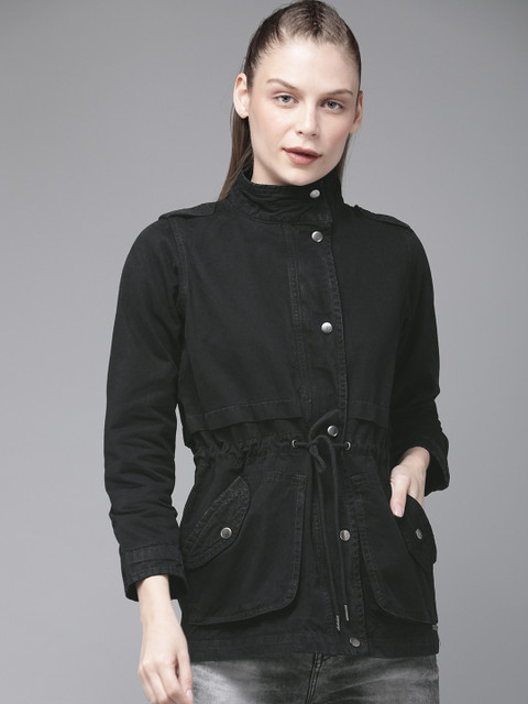 

Roadster Women Black Solid Denim Jacket