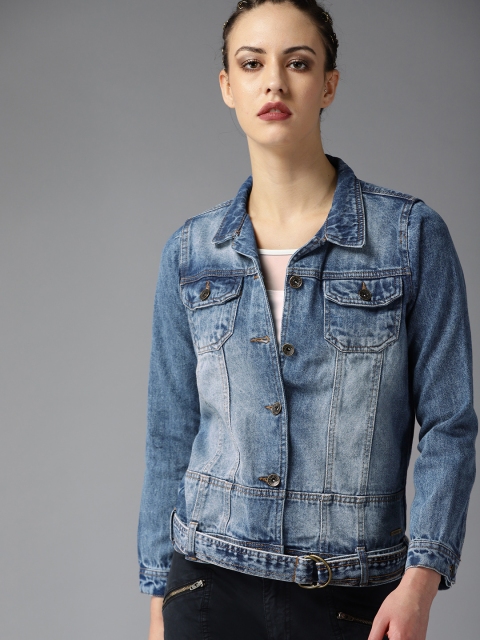 

Roadster Women Blue Washed Denim Jacket