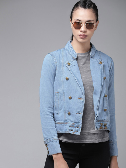 

Roadster Women Blue Washed Denim Jacket