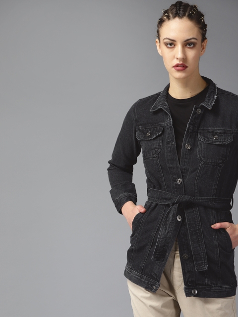 

Roadster Women Black Washed Denim Jacket