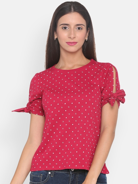 

People Women Pink Heart Print Top