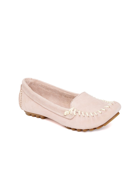 

Clarks Women Dusty Pink Leather Loafers