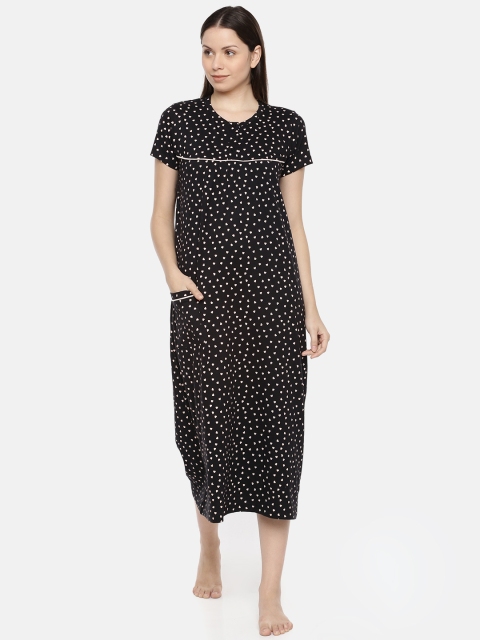

Slumber Jill Black Printed Nightdress FS-059