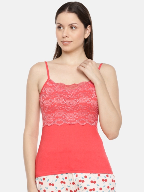 

Slumber Jill Coral Pink Lace Camisole SJCM04