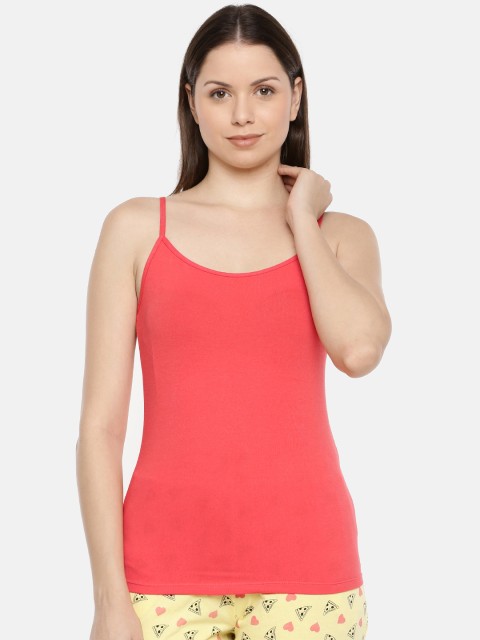 Slumber Jill Coral Pink Solid Essential Camisole SJCM19