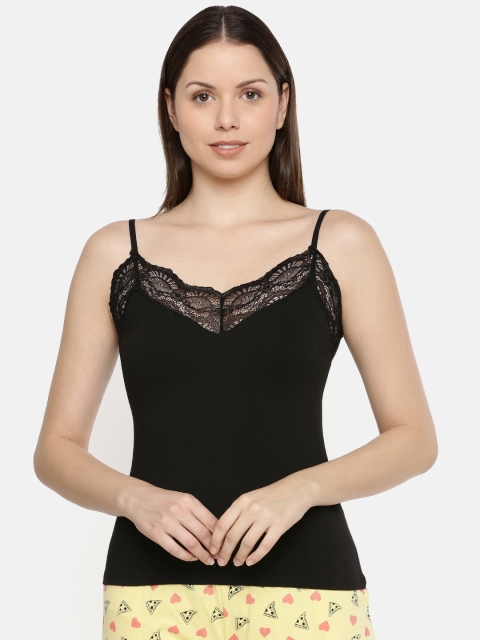 

Slumber Jill Black Solid Superior Lace Camisole SJCM08