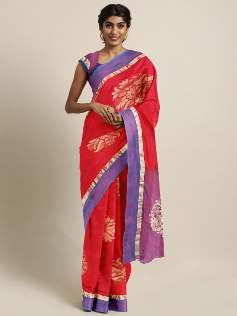 

The Chennai Silks Classicate Red Pure Silk Woven Design Handloom Kanjeevaram Saree