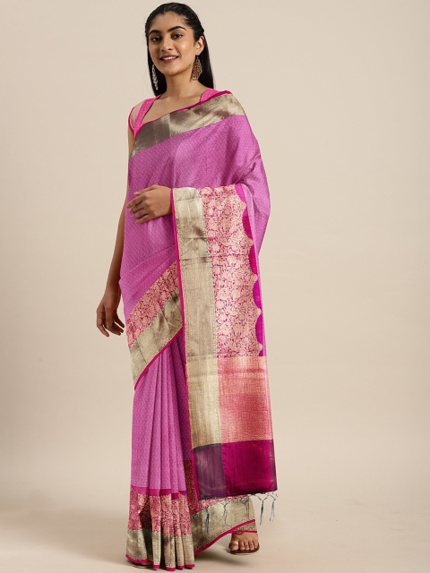 

The Chennai Silks Classicate Pink Organza Woven Design Banarasi Saree