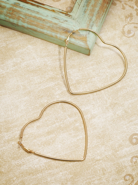 

PRITA Gold-Plated Handcrafted Heart Shaped Hoop Earrings