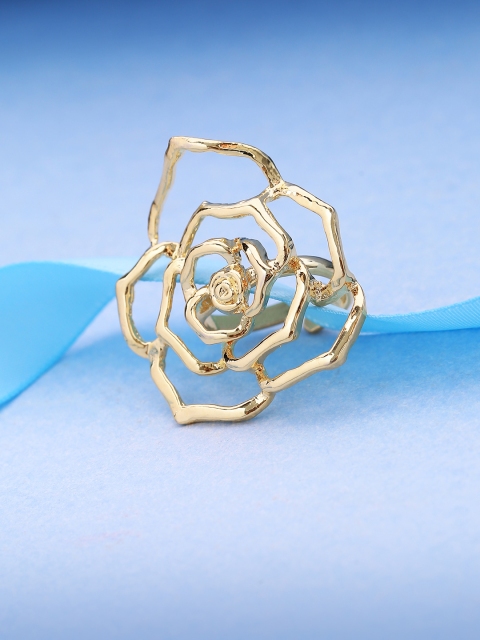 

Priyaasi Gold-Plated Floral Handcrafted Adjustable Finger Ring