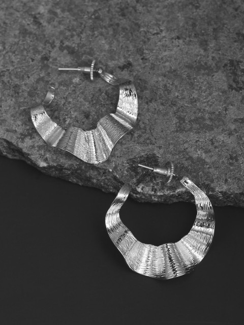 

Priyaasi Silver-Plated Hand Painted Handcrafted Circular Hoop Earrings