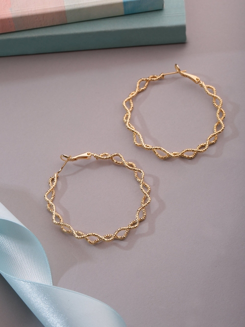 

PRITA Gold-Plated Handcrafted Zig Zag Hoop Earrings