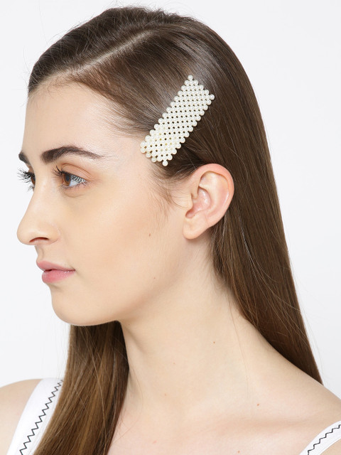 

PRITA Set of 4 Off-White Beaded Hair Clips