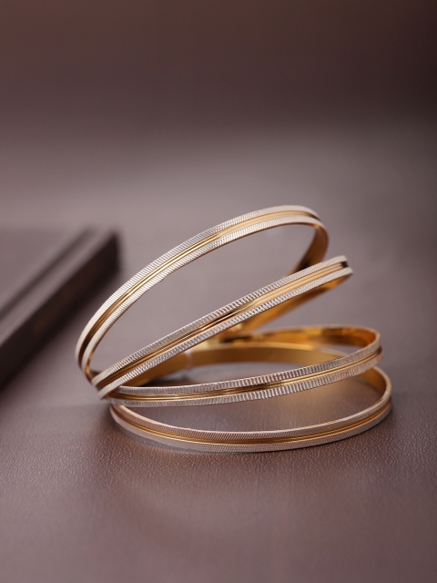 

Priyaasi Set of 4 Gold-Plated Textured Bangles