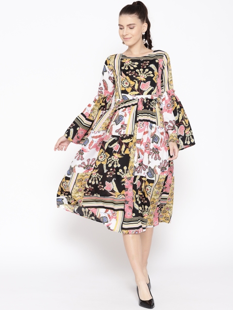 

MABISH by Sonal Jain Women Multicoloured Floral Printed A-Line Dress, Multi