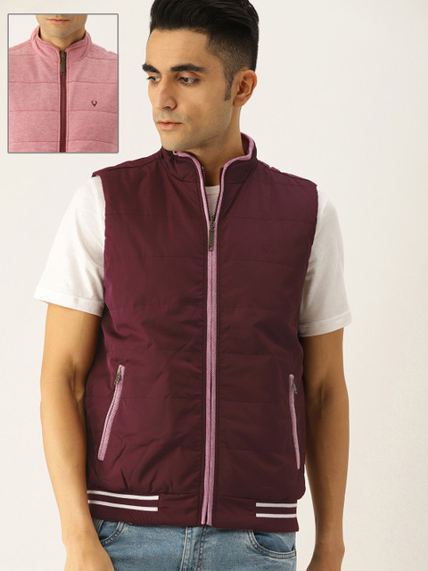 

Allen Solly Men Burgundy Solid Reversible Padded Jacket