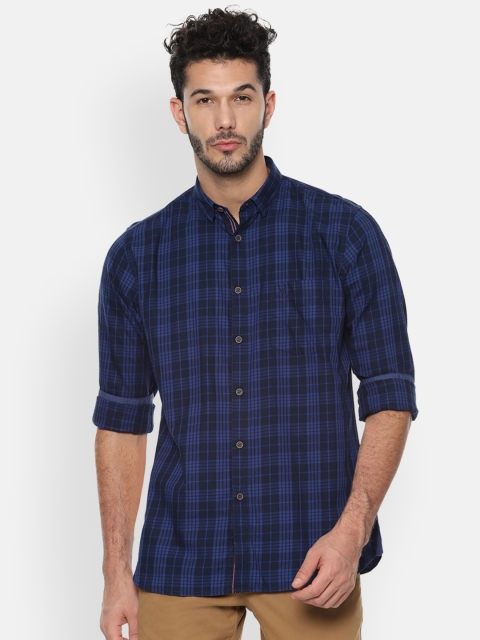 

Allen Solly Men Blue & Black Slim Fit Checked Casual Shirt