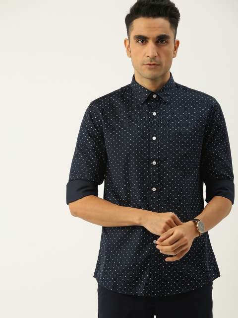 

Allen Solly Men Navy Blue Sport Regular Fit Printed Casual Shirt