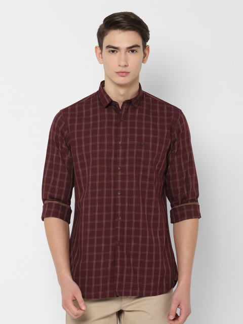 

Allen Solly Men Maroon Slim Fit Checked Casual Shirt