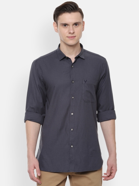 

Allen Solly Men Grey Slim Fit Solid Casual Shirt