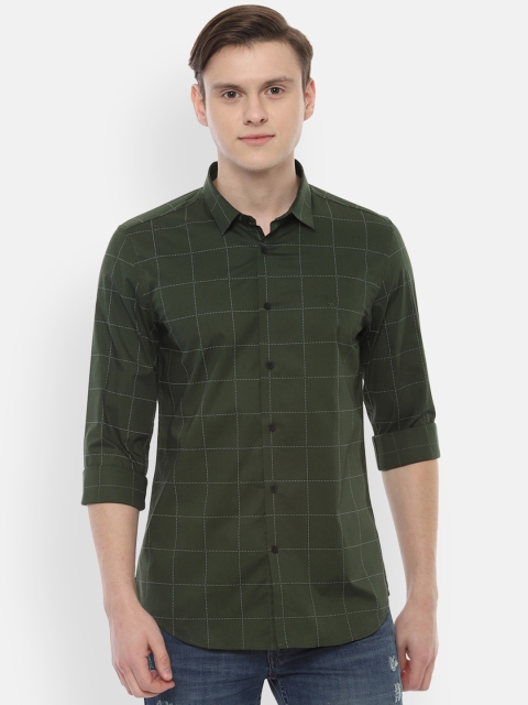 

Allen Solly Sport Men Olive Green Slim Fit Checked Casual Shirt